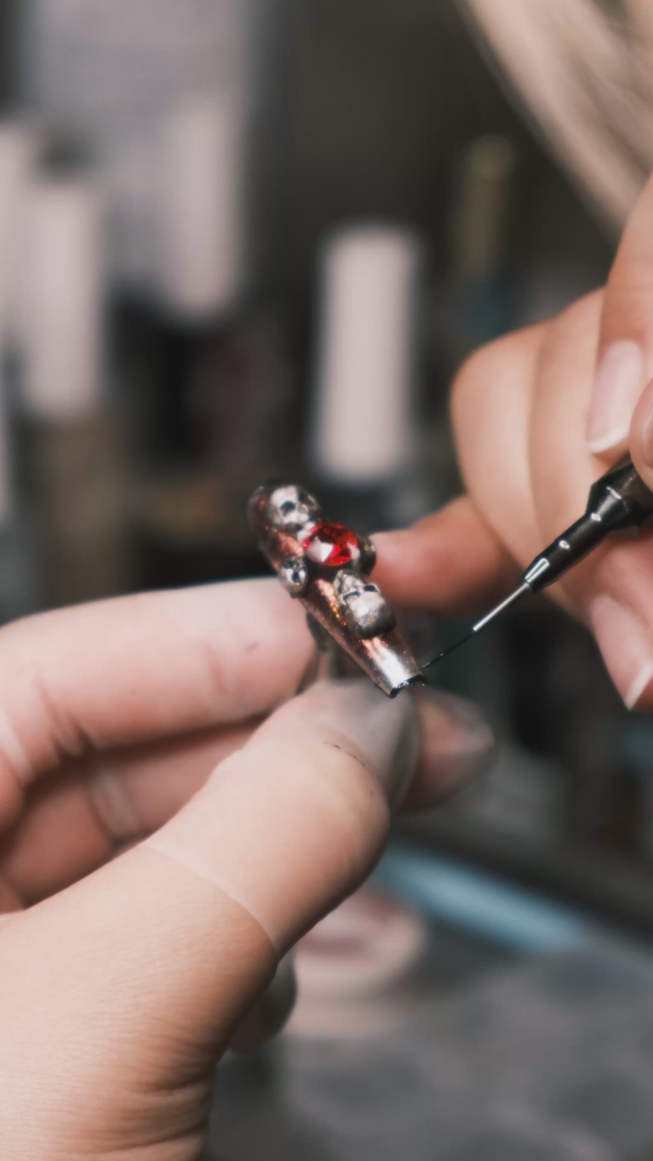 哥德血紅骷髏穿戴甲 | Handartnails