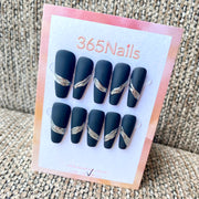 365nails: "Silk Wrap Noir" – Coffin Handmade Press-On Nails