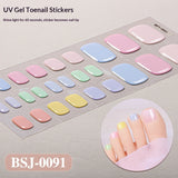 Semi-Cured Gel Nail Strips Minimal Solid Color Glitter Mismatch Design (MOQ=3)