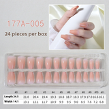French press on nails 24 pieces Boxed detachable finished product Wearable prefabricated fake nail patch Solid color manicure