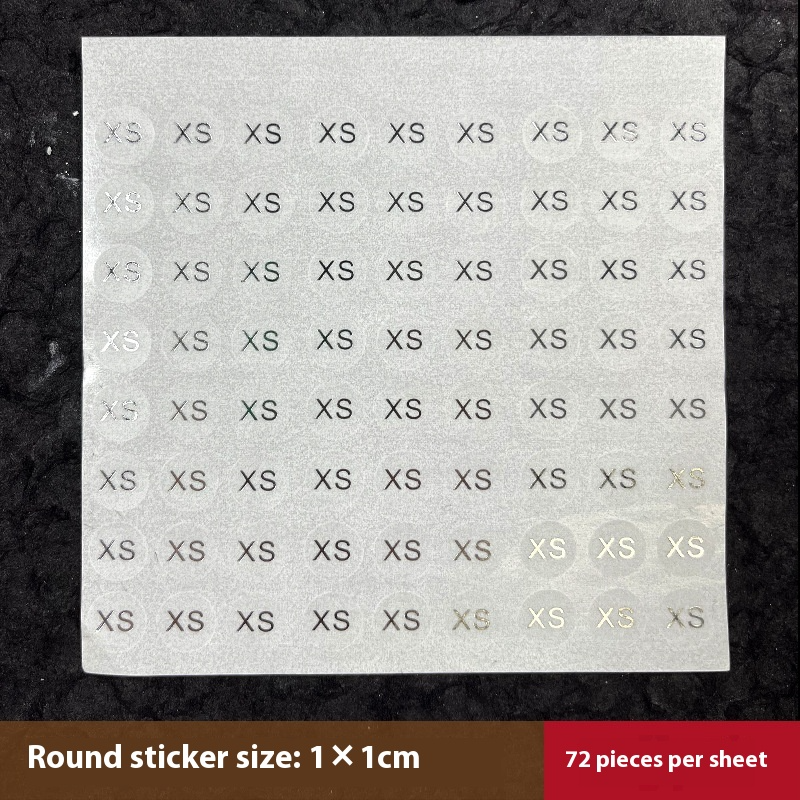 Press-On Nails Instruction Card  transparent pvc self-adhesive waterproof clothing size sticker round label