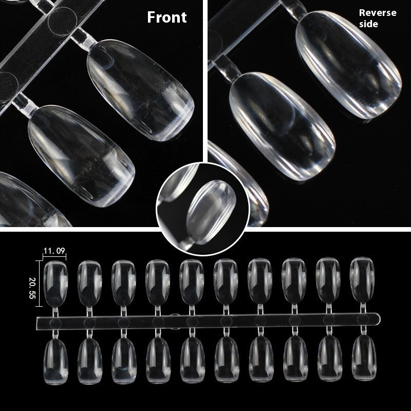 Nail Tips 200 pieces of new high-transparency solid plate nail pads, transparent glazed nail art swatch for nail shop plate practice