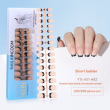 Nail Tips New  French press on nails 240 pieces boxed fake nail manicure work in progress matte full sticker French nail piece