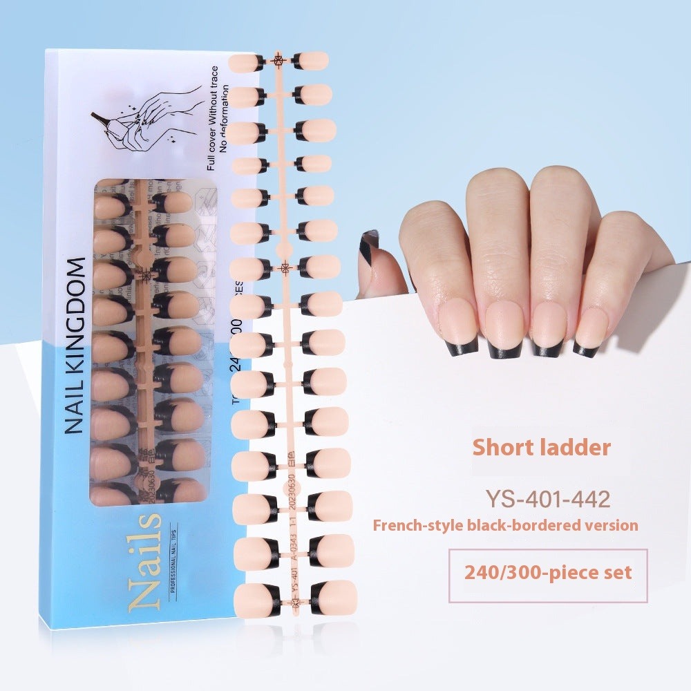 Nail Tips New  French press on nails 240 pieces boxed fake nail manicure work in progress matte full sticker French nail piece