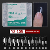 Nail Tips nail piece semi-matte 504 pieces boxed trapezoidal almond fake nail patch transparent and seamless nail art
