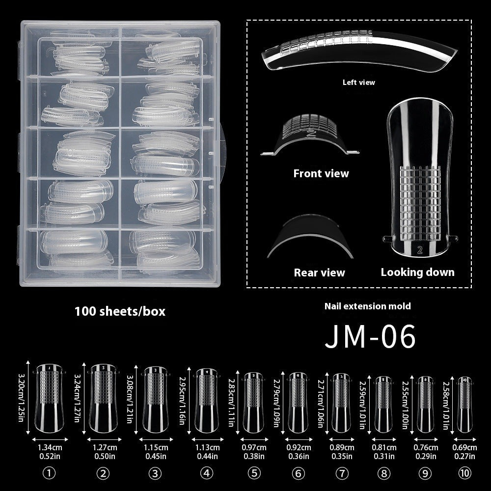 Nail Tips 120 transparent crystal nail molds, boxed with graduated crystal extension nail molds,  rapid phototherapy extension nail molds