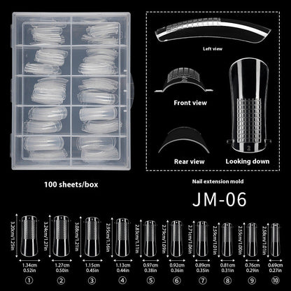 Nail Tips 120 transparent crystal nail molds, boxed with graduated crystal extension nail molds,  rapid phototherapy extension nail molds