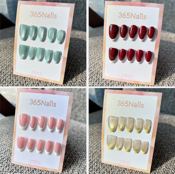 클래식·캣아이 프렌치 팁 프레스온 네일 컬렉션 | 다채로운 컬러와 글리터 옵션