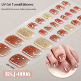 Semi-Cured Gel Nail Strips Toe Nails 3D Foil Gradient Bloom Glossy Set (MOQ=3)