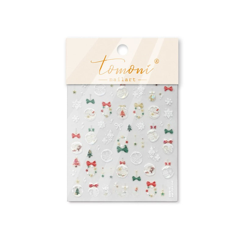Jelly Christmas Nail Stickers – 5D Embossed Festive Cheer Set