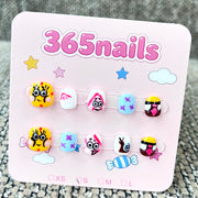 365nails: "Cartoon Friends" – 3D Character Handmade Short Square Nails