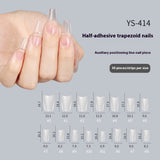 Nail Tips New nail plate matte trapezoidal half sticker 30 pieces, the whole full number is free of carving and grinding, seamless nail plate, fake nail wholesale