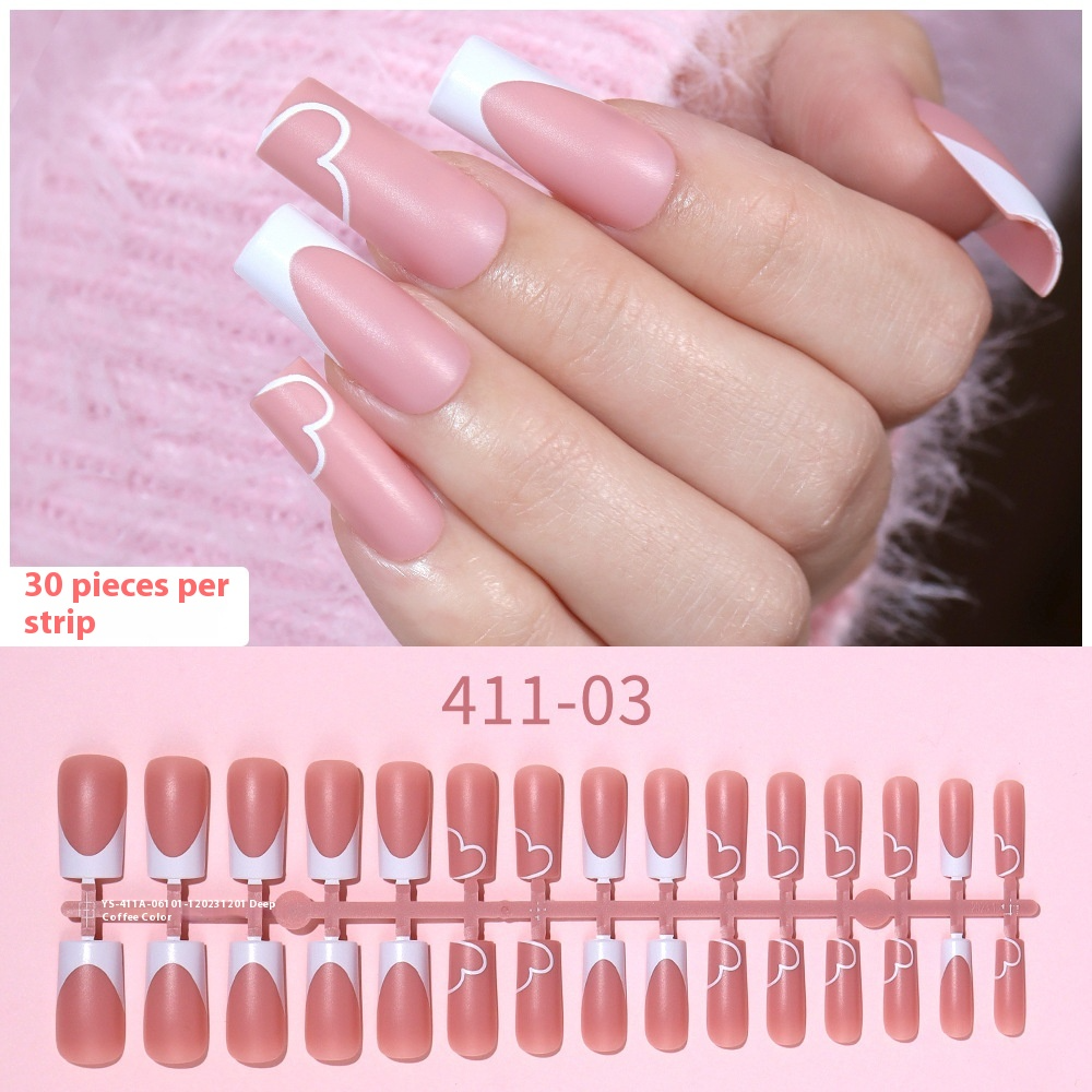 Nail Tips hot-selling French wearable manicure 30 pieces, whole bulk detachable wearable nail seamless fake nail patch