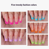 Nail Tips French press on nails  explosion five-color rectangular versatile removable patch manicure 150 pieces fake nail piece