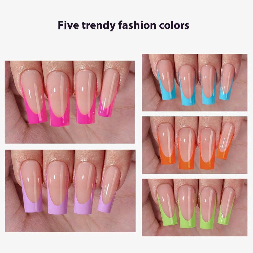 Nail Tips French press on nails  explosion five-color rectangular versatile removable patch manicure 150 pieces fake nail piece