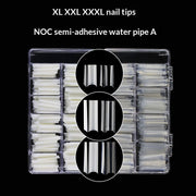 Drama Collection: "No-C Tube Assortment" – No-C-Curve Half-Cover Tube Nail Tips (XL/XXL/XXXL)