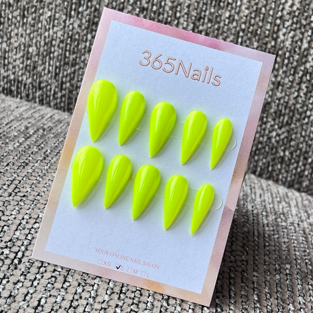 Neon Green Stiletto Press-On Nails