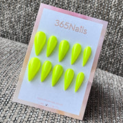Neon Green Stiletto Press-On Nails