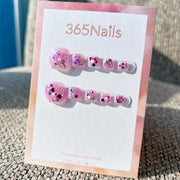365nails: 粉色果凍星辰 – 手工製足部穿戴甲