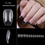 Nail Tips nail piece semi-matte 504 pieces boxed trapezoidal almond fake nail patch transparent and seamless nail art