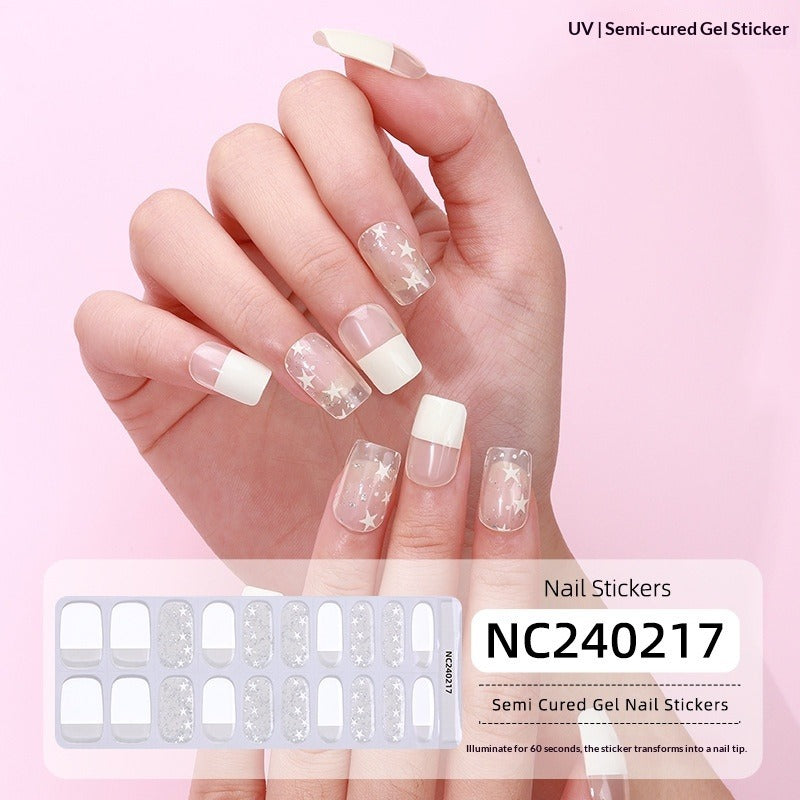 Semi-Cured Gel Nail Strips French Leopard Chic Mixed Designs (MOQ=3)