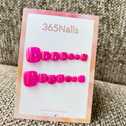 365nails: "Barbie Pink shimmer" – handmade press-on pedicure