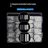 Nail Tips semi-stick water pipe nail piece, French C-arc false nail press on nails patch, extended square head C-type water pipe nail
