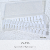 Nail Tips New nude matte, no-carving press on nails pads 240 pieces, boxed solid color seamless fake nail press on nails pads