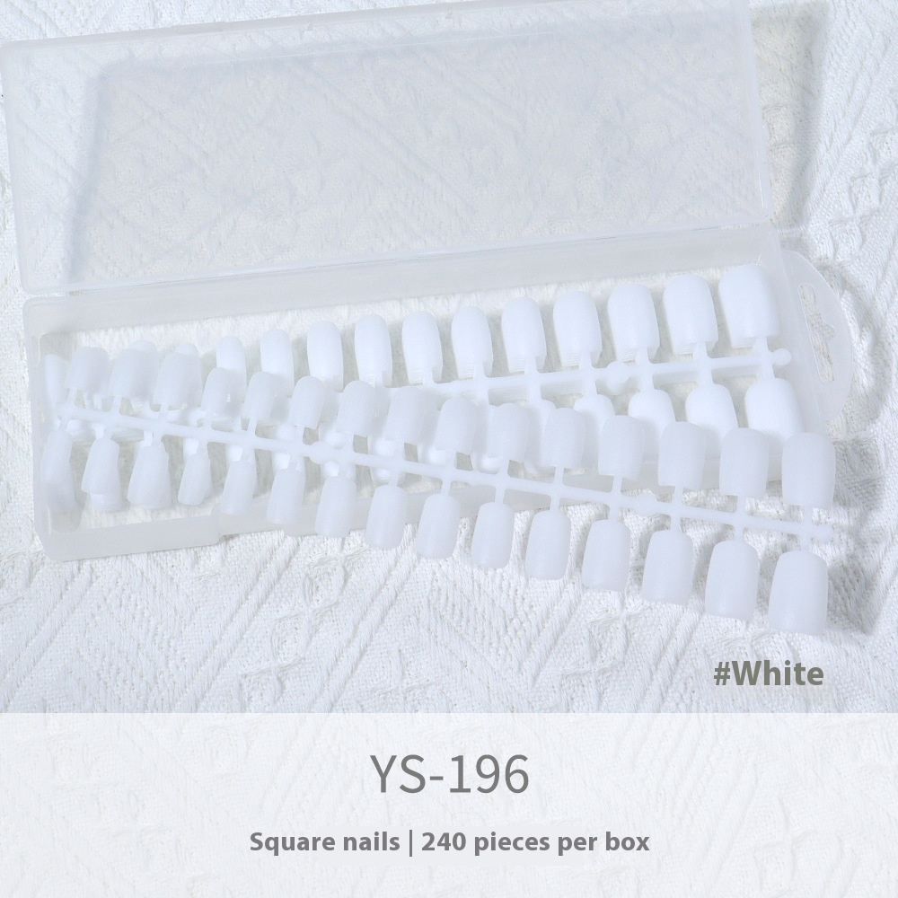 Nail Tips New nude matte, no-carving press on nails pads 240 pieces, boxed solid color seamless fake nail press on nails pads
