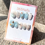 365nails: "Silver Starfall" – Celestial Star Art Handmade Almond Nails