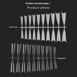 Nail Tips new ghost tip nail pads 500 pieces boxed super long pointed fake nail patches transparent semi-sticker nail pads wholesale