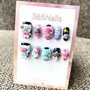 365nails: "Pastel Dreamland" – 3D Character Short Square Nails