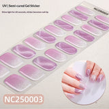 Semi-Cured Gel Nail Strips Spotlight Cat Eye Glossy Design (MOQ=3)