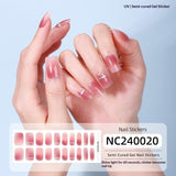 Semi-Cured Gel Nail Strips Sparkle Cat Eye Pearl Glossy Design (MOQ=3)