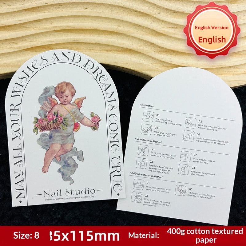 Embossed Cotton Paper Display Cards for Press On Nails (MOQ=50)