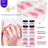 Semi-Cured Gel Nail Strips Summer Floral 3D Foil Pink Glossy Set (MOQ=3)