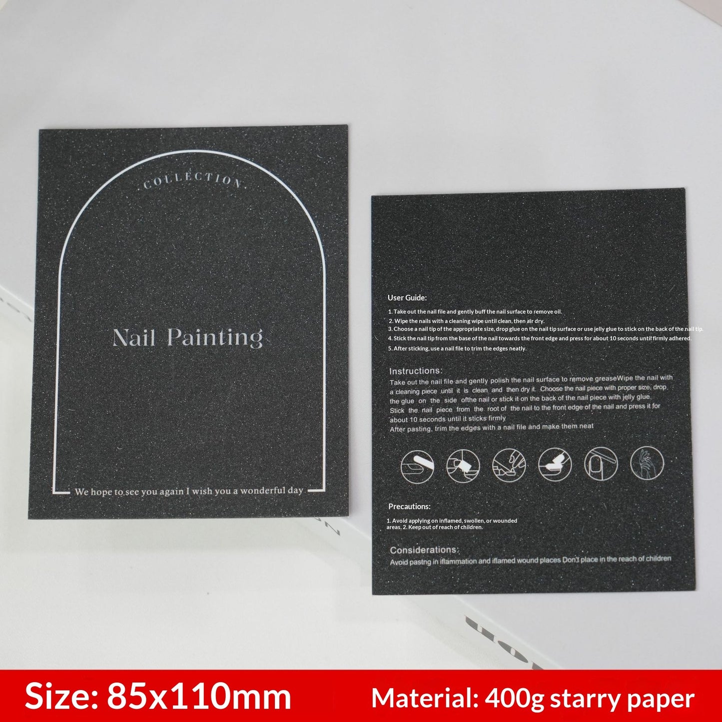 Galaxy Black Display Cards for Press On Nail Collections (MOQ=50)