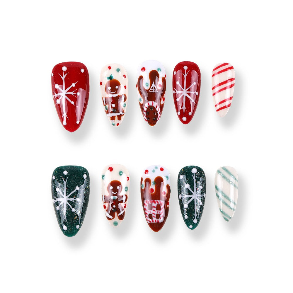365Nails Gingerbread Christmas Stiletto Mix Set