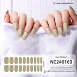 Semi-Cured Gel Nail Strips Solid Pearl Minimal Glossy Design (MOQ=3)
