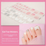 Semi-Cured Gel Nail Strips Elegant Brightening Glossy Toe Style (MOQ=3)