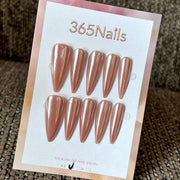 Copper Mirror - Rose Gold Pointed Press-On Nails