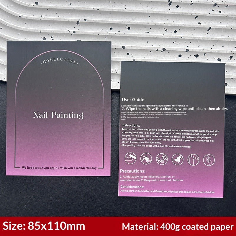 Minimal Gradient Copperplate Paper Display Cards for Press On Nails (MOQ=50)