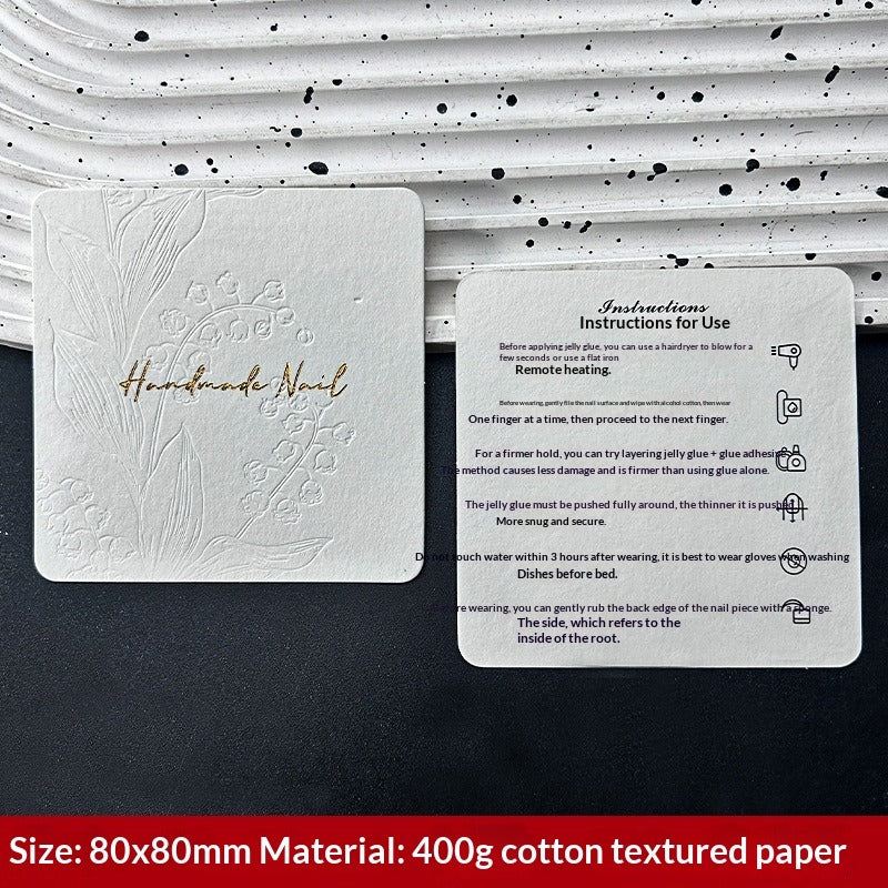 Embossed Cotton Paper Display Cards for Press On Nails (MOQ=50)