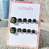 365nails: "cat eye tiger stripe" – handmade press-on toenails / pedicure