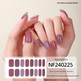 Semi-Cured Gel Nail Strips Pure Color Mismatch Pastel Glossy Set (MOQ=3)
