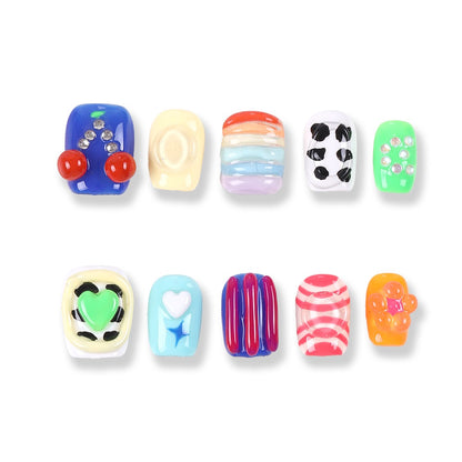 365Nails Candy Pop Hand‑Painted Short Tips