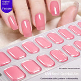 Semi-Cured Gel Nail Strips Minimal Solid Japanese Style (MOQ=3)