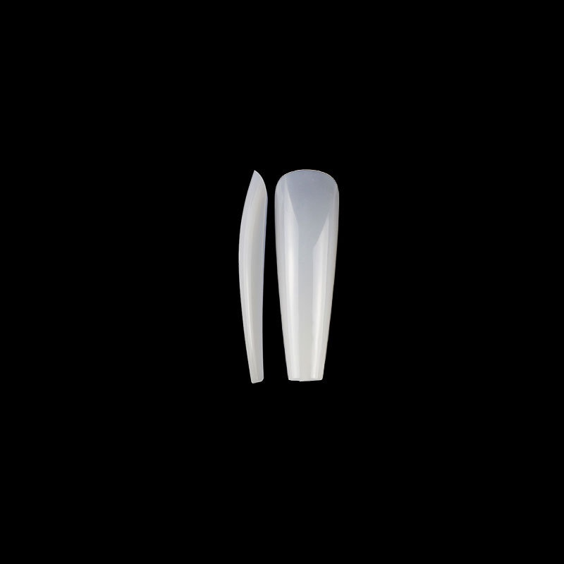 Nail Tips long ballet nail piece, French full sticker ballet fake nail piece, new extended transparent folded seamless ballet nail