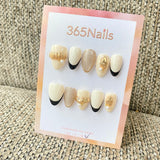 365nails: "Aurora Gold French Pearl" – handmade press-on nail