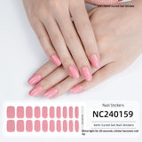 Semi-Cured Gel Nail Strips Solid Pearl Minimal Glossy Design (MOQ=3)